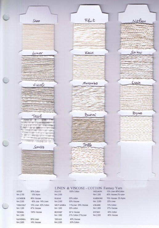 High Quality Fancy Linen Yarns from Filati Baroni supplied by SageZander - Yarn Supplier UK